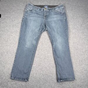 Democracy Ab solution Blue Cropped Straight Leg Jeans Plus Size 18W Mid Rise